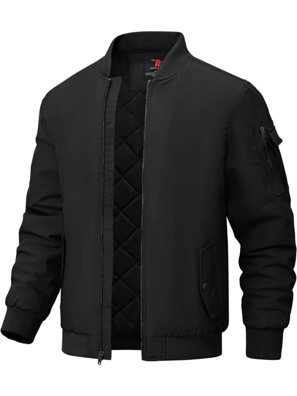 Men's Windproof Quilted Bomber Jacket - Casual Fall Winter Warm Padded Coat